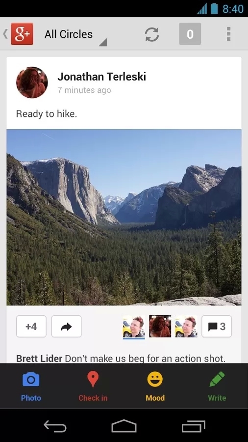 Google+截图展示